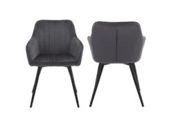 Chaise En Velours BERTILLE Grise - HAPPY GARDEN -Mobilier De Restaurant chaise 9252939