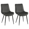 CAROLANN - Lot De 2 Chaises Grises Métal Et PVC