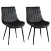 CAROLANN - Lot De 2 Chaises Noires Métal Et PVC