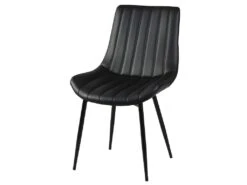 CAROLANN - Lot De 4 Chaises Noires Métal Et PVC 5 CAROLANN - Lot De 4 Chaises Noires Métal Et PVC -Mobilier De Restaurant chaise 9279705