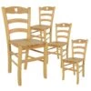 NAPLES - Lot De 4 Chaises Naturelles Et Assises En Bois