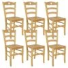 NAPLES - Lot De 6 Chaises Naturelles Et Assises En Bois