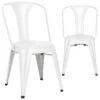 KAYELLES Lot De 2 Chaises Bistrot Chaise Metal Industriel BROOK (blanc)