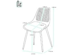 Lot De 2 Chaises De Cuisine Retro (bleu) GEOS -Mobilier De Restaurant chaise 9524651