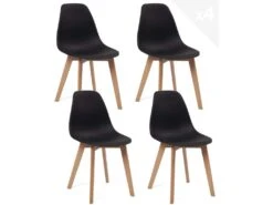 Lot De 4 Chaises Cuisine Style Scandinave NAO (noir)
