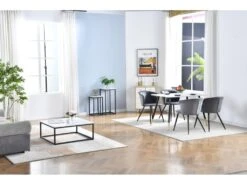 Lot De 2 Chaises De Salle à Manger, Fauteuil Scandinave, Assise Et Dossier Rembourrée En Velours Gris Foncé, Largeur D'assise 45 Cm, Pieds En Métal Noir, Charge 110 Kg, Pour Salon, Chambre à Coucher, Cuisine, Bureau -Mobilier De Restaurant chaise 9526147