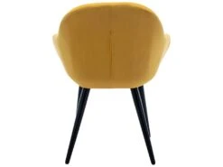 CANCUN - Chaise Scandinave Tissu Curry Pieds Métal Noir(x2) 7 CANCUN - Chaise Scandinave Tissu Curry Pieds Métal Noir(x2) -Mobilier De Restaurant chaise 9531535