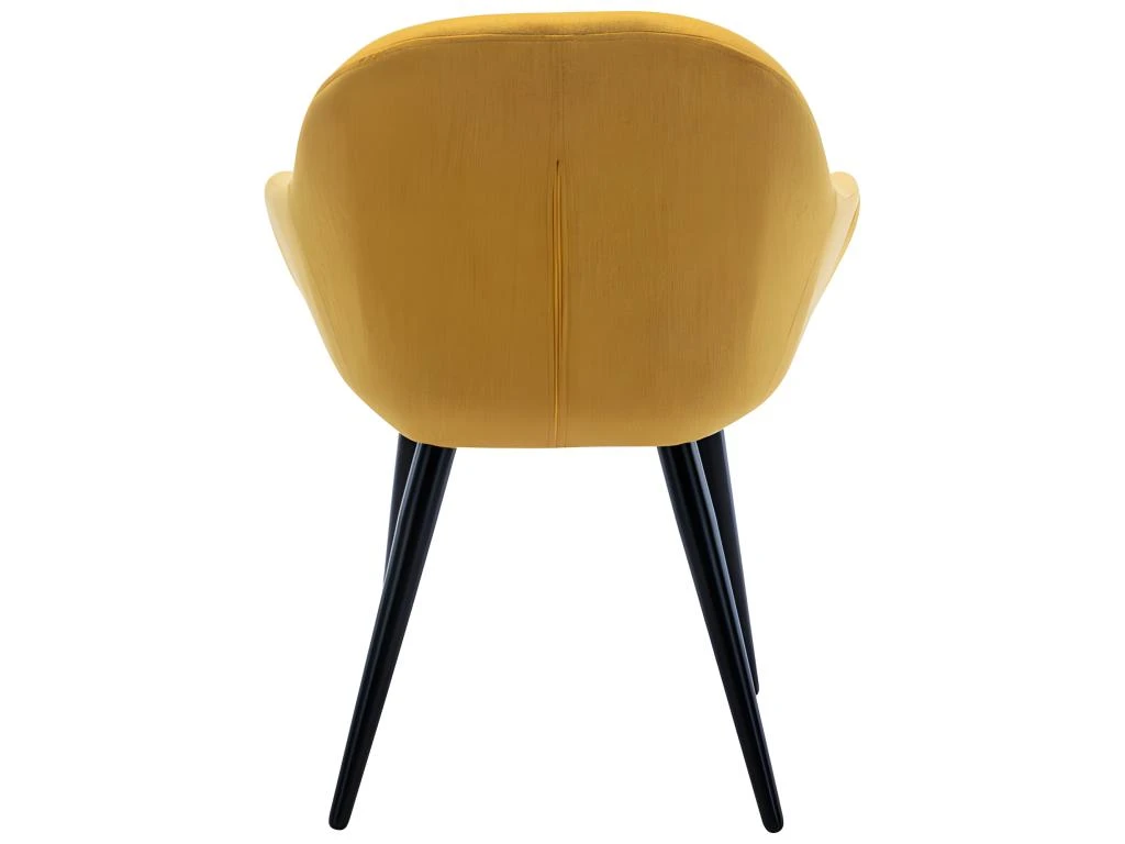 CANCUN - Chaise Scandinave Tissu Curry Pieds Métal Noir(x2) 3 CANCUN - Chaise Scandinave Tissu Curry Pieds Métal Noir(x2) – Image 3