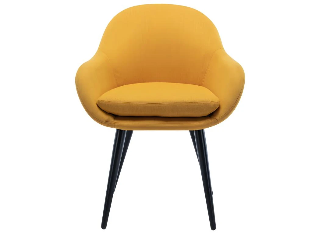 CANCUN - Chaise Scandinave Tissu Curry Pieds Métal Noir(x2) 5 CANCUN - Chaise Scandinave Tissu Curry Pieds Métal Noir(x2) – Image 5