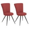 PARIL - Lot De 2 Chaises Matelassées Rouges