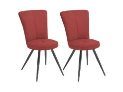 PARIL - Lot De 2 Chaises Matelassées Rouges