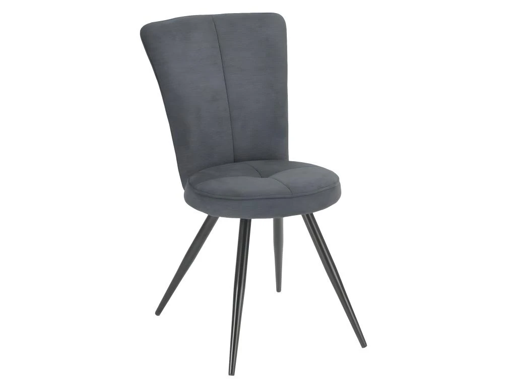 PARIL - Lot De 2 Chaises Matelassées Grises 2 PARIL - Lot De 2 Chaises Matelassées Grises – Image 2