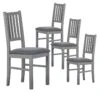 MELINA - Lot De 4 Chaises Bois Massif Gris