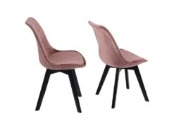 Lot De 4 Chaises En Velours NORA Roses Avec Coussin - HAPPY GARDEN -Mobilier De Restaurant chaise 9535529