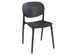 Lot De 6 Chaises Empilables En Polypropylène - Noir - CARETANE -Mobilier De Restaurant chaise 9812171