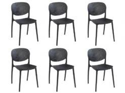 Lot De 6 Chaises Empilables En Polypropylène - Noir - CARETANE -Mobilier De Restaurant chaise 9812191