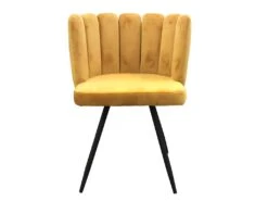 CHARLOTTE - Lot De 2 Chaises Velours Jaune -Mobilier De Restaurant chaise 9830719