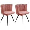 CHARLOTTE - Lot De 2 Chaises Velours Rose