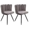 CHARLOTTE - Lot De 2 Chaises Velours Gris
