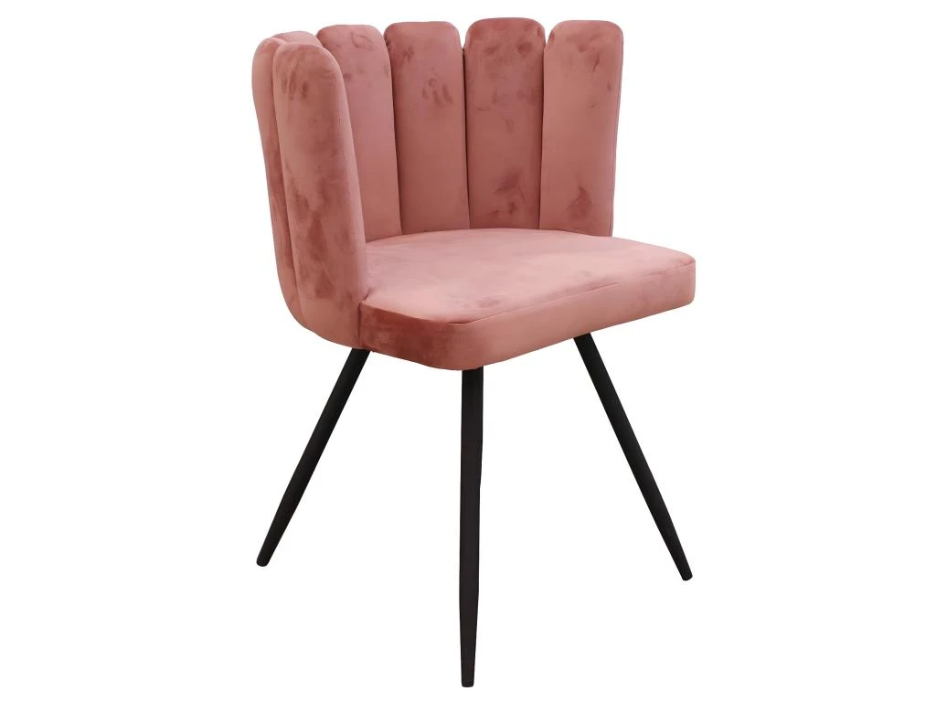 CHARLOTTE - Lot De 6 Chaises Velours Rose 5 CHARLOTTE - Lot De 6 Chaises Velours Rose – Image 5