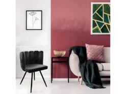 CHARLOTTE - Lot De 6 Chaises Velours Noir 8 CHARLOTTE - Lot De 6 Chaises Velours Noir -Mobilier De Restaurant chaise 9830789