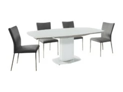 Ensemble Table + 4 Chaises TALICIA - Blanc Et Anthracite -Mobilier De Restaurant ensemble table chaises 329745