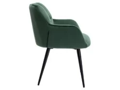 Lot De 6 Chaises Avec Accoudoirs - Velours Et Métal - Vert - PEGA -Mobilier De Restaurant ensemble table chaises 423601