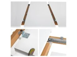 Ensemble Table Extensible 120/160cm HELGA Et 6 Chaises NORA Blanc - HAPPY GARDEN -Mobilier De Restaurant ensemble table et chaise 10779305