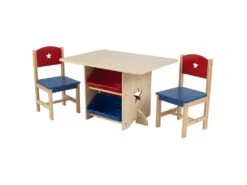 Table, Chaises Et Bac Rangement Enfant En Bois Etoile