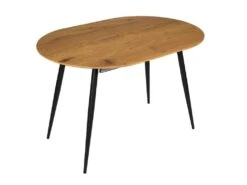TENSO - Pack Table Allongeable Effet Bois + 4 Fauteuils Velours Côtelé Noir Konae -Mobilier De Restaurant ensemble table et chaise 19126381