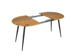TENSO - Pack Table Allongeable Effet Bois + 4 Fauteuils Velours Côtelé Noir Konae -Mobilier De Restaurant ensemble table et chaise 19126385