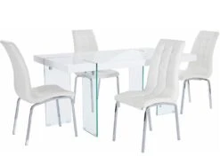 Travis 160 Cm 4 Lila Blanc -Mobilier De Restaurant ensemble table et chaise 21737139