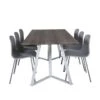 MarinaGRWH Ensemble Table, Table Gris Et 6 Arctic Chaises Gris, Gris.