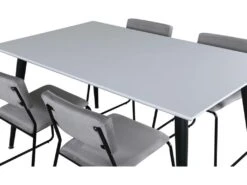 Jimmy150 Ensemble Table, Table Extensible Longueur Cm150 / 240 Blanc Et 4 Kenth Chaises Velours Gris. -Mobilier De Restaurant ensemble table et chaise 22190415