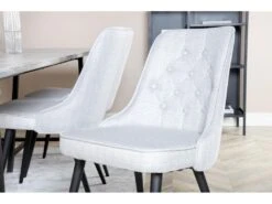 Jepara Ensemble Table, Table Teck Et 6 Velvet Deluxe Chaises Grisclair, Noir. -Mobilier De Restaurant ensemble table et chaise 22190495