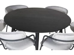 DippØ115BLBR Ensemble Table, Table Noir Et 4 Arrow Chaises Velours Gris. -Mobilier De Restaurant ensemble table et chaise 22192147