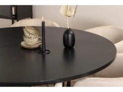 Copenhagen Ensemble Table, Table Marron Et 6 Berit Chaises Velours Beige. -Mobilier De Restaurant ensemble table et chaise 22192393