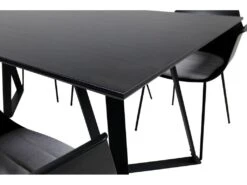 MarinaBLBL Ensemble Table, Table Noir Et 6 Comfort Chaises Noir. -Mobilier De Restaurant ensemble table et chaise 22192685