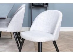 EstelleBLBR Ensemble Table, Table Noir, Marbre Et 6 Velvet Chaises Grisclair, Noir. -Mobilier De Restaurant ensemble table et chaise 22192935