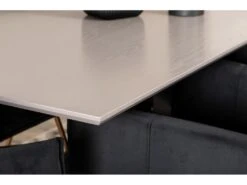 PiazzaGRBL Ensemble Table, Table Gris Et 6 Pippi Chaises Velours Noir. -Mobilier De Restaurant ensemble table et chaise 22192991