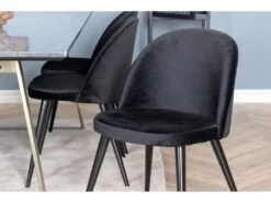 EstelleBLBR Ensemble Table, Table Noir, Marbre Et 6 Velvet Chaises Velours Noir. -Mobilier De Restaurant ensemble table et chaise 22193527