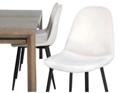 SliderOS Ensemble Table, Table Extensible Longueur Cm170 / 250 Enfumé Chêne Et 6 Polar Chaises Velours Beige. -Mobilier De Restaurant ensemble table et chaise 22193747