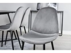 MarinaBLBL Ensemble Table, Table Noir Et 6 Polar Chaises Velours Gris. -Mobilier De Restaurant ensemble table et chaise 22195617