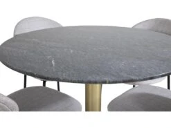 EstelleØ106BLBR Ensemble Table, Table Noir, Marbre Et 4 Vault Chaises Gris. -Mobilier De Restaurant ensemble table et chaise 22196941