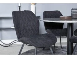 RazziaGR Ensemble Table, Table Terrazzo Gris Et 4 Gemma Chaises Noir. -Mobilier De Restaurant ensemble table et chaise 22201641