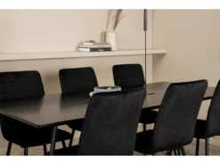 PippiBL Ensemble Table, Table Noir Et 6 Windu Lyx Chaises Velours Noir. -Mobilier De Restaurant ensemble table et chaise 22201903