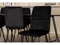 PippiBL Ensemble Table, Table Noir Et 6 Windu Lyx Chaises Velours Noir. -Mobilier De Restaurant ensemble table et chaise 22201905