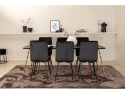 PippiCO Ensemble Table, Table Noir Et 6 Windu Lyx Chaises Velours Noir. -Mobilier De Restaurant ensemble table et chaise 22202169