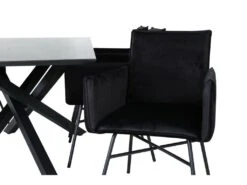 PiazzaBLBL Ensemble Table, Table Noir Et 6 Pippi Chaises Velours Noir. -Mobilier De Restaurant ensemble table et chaise 22202473