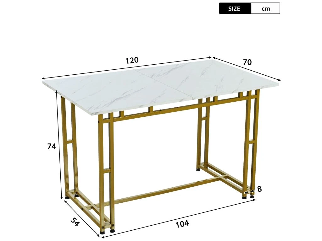 Ensemble Table Et 4 Chaises - Table Dorée 120x70cm - Structure En Métal - Chaise En Lin Gris 2 Ensemble Table Et 4 Chaises - Table Dorée 120x70cm - Structure En Métal - Chaise En Lin Gris – Image 2